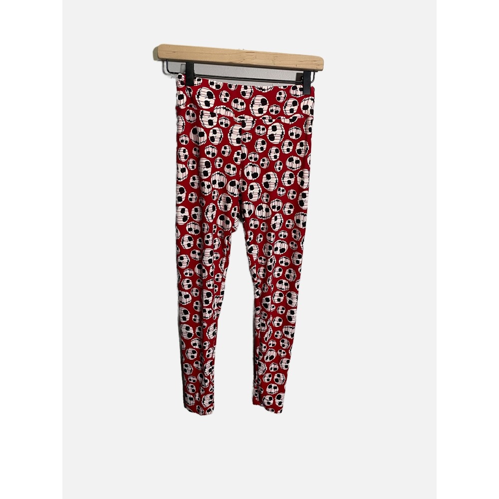 LuLaRoe Leggings Womens One Size Red Jack Skellington Disney Nightmare Before Xm
